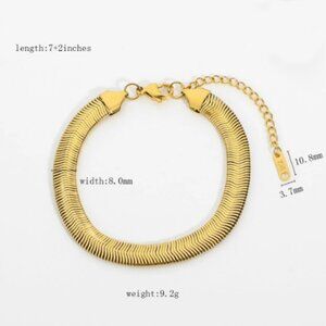 Gold‎ Plated Stainless Steel Snake Chain Bracelet